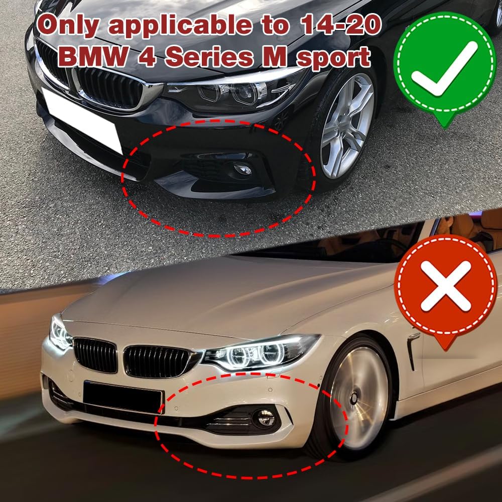 3PCS Front Bumper Lip Kit fit for Compatible with 2014-2020 BMW F32 F33 F36 4-Series, B-Style Splitter Trim Protection Spoiler, Air-Dam-Chin-Diffuser (Painted Black)