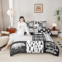 Vista 53 de Juego de edredón Deer Bear para niños tamaño completo, juego de ropa de cama rústica de aventura de caza para decoración de habitación de niños