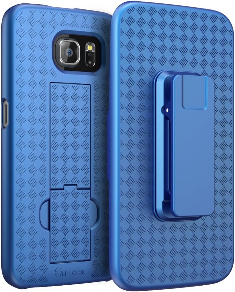 i-Blason Case Designed for Galaxy S6, Transformer Series Slim Hard Shell Holster Case Combo with Kickstand and Locking Belt Swivel Clip for Samsung Galaxy S6 (Blue)