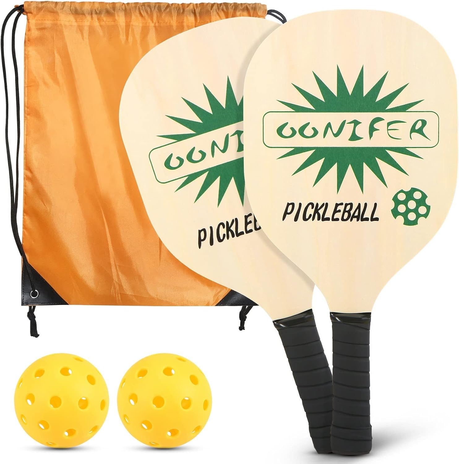 Wood Pickleball Paddle Set Light Weight Pickleball Paddles