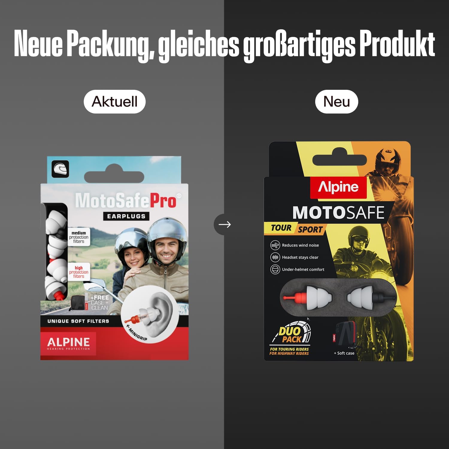 Alpine MotoSafe Pro - Premium Motorcycle Ear Plugs for Wind Noise Reduction - 20dB - Motorcycle Hearing Protection - Ultra Soft Comfortable Motorcycle Hearing Protection - 2 Pair