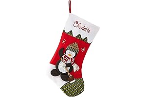 Monogrammed Christmas Stocking with Penguin Plush Character Embroidery