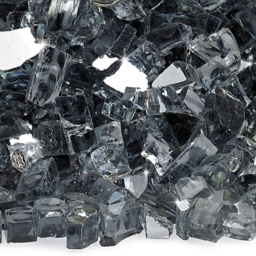 Drop-in Fire Pit and Fire Glass Package Deal - Includes 30 lbs of 1/4-Inch Reflective Glass Color: Gray and Stainless Steel Drop-in Fire Pit Pan w/Electronic Ignition (24" x 8")