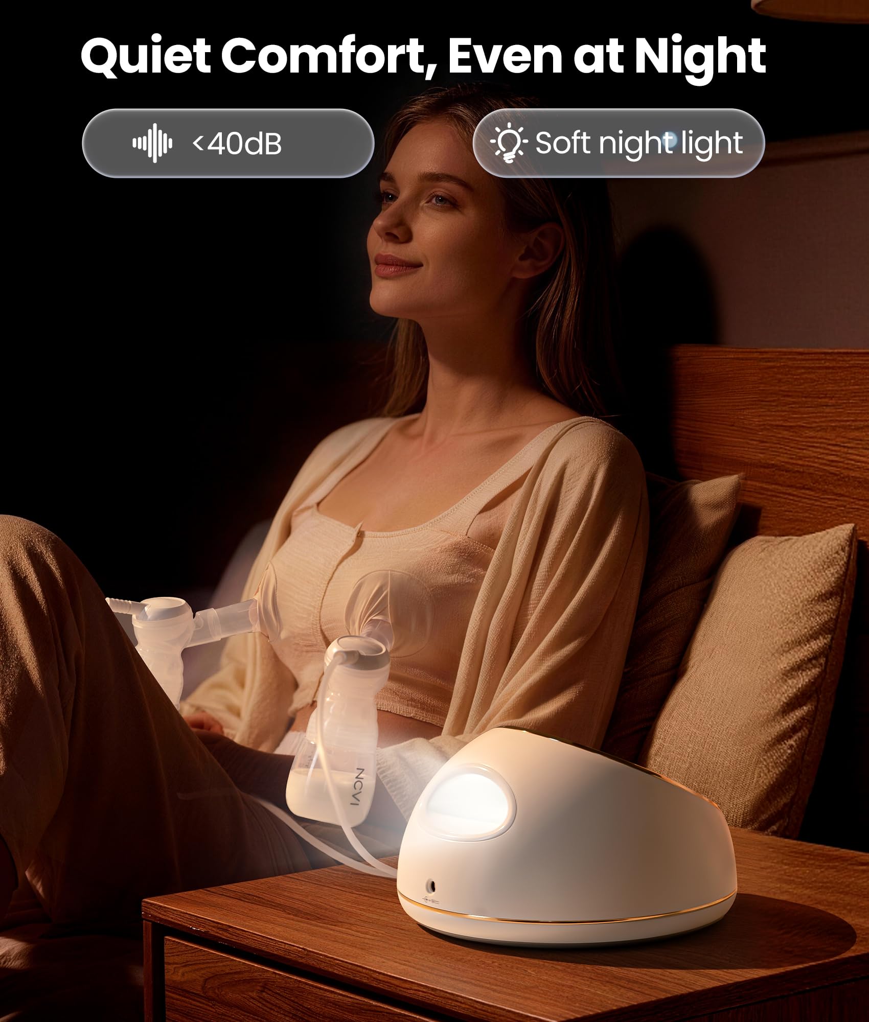 NCVI Extractor de leche eléctrico F1 Pro, microvibración con succión de grado hospitalario para mayor comodidad y eficiencia, batería de larga duración, succión y ritmo independientes para cada pecho