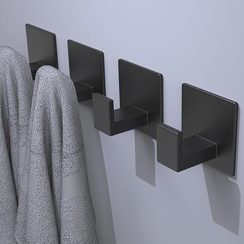 Miniatura 7 de HUFEEOH Ganchos adhesivos para toallas, paquete de 2 ganchos adhesivos para colgar resistentes, ganchos para abrigostoallas, ganchos de pared para