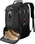 Sac à dos d'affaires de voyage pour ordinateur portable de 18,4 po avec compartiment à chaussures, port de chargement USB, sac de sport pour le gymnase, randonnée, camping, sac à dos scolaire imperméable pour hommes, femmes et garçons