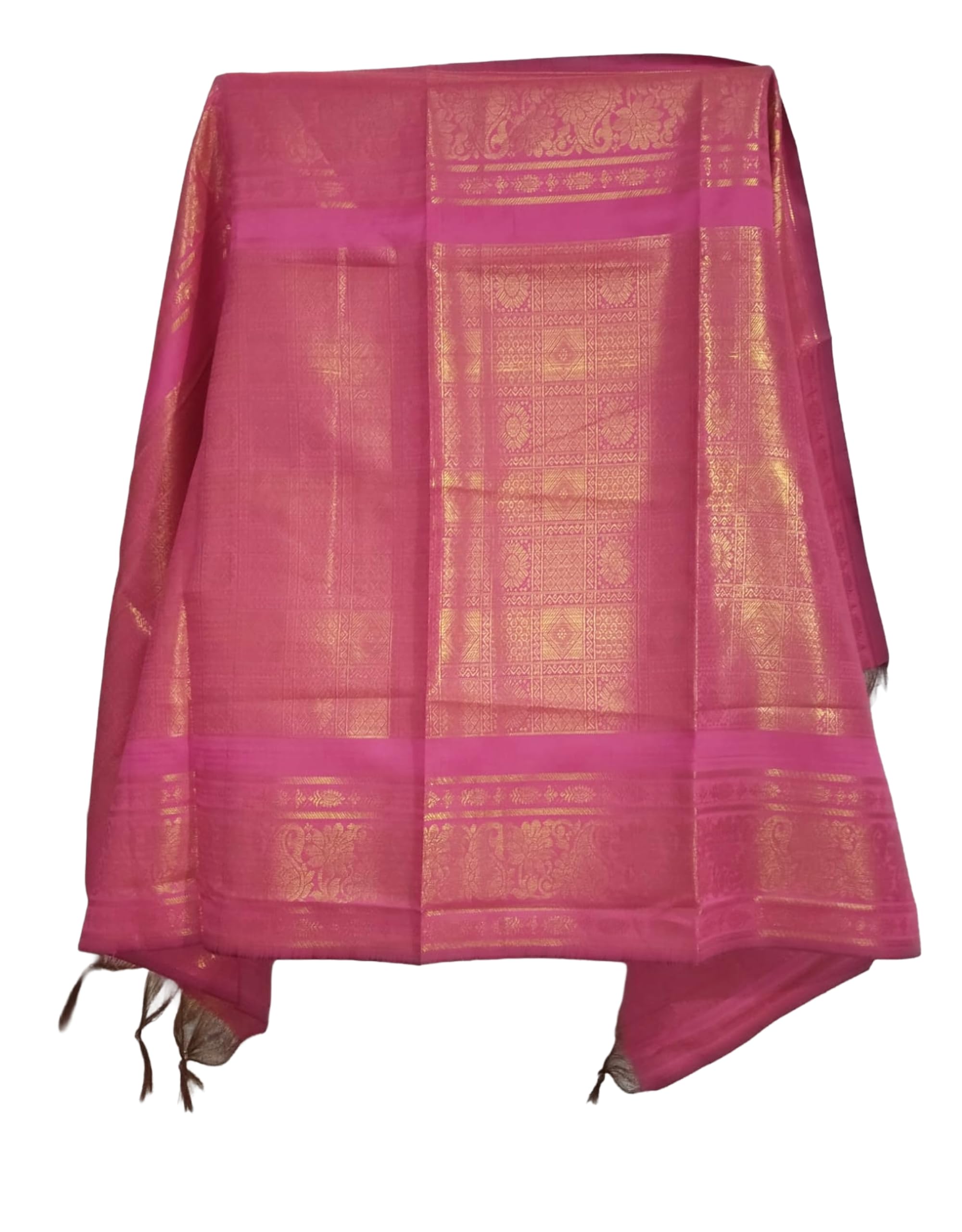 sajaea ™ Single Jari Pink Felicitation Shawl, 2 Mtr-picture-50