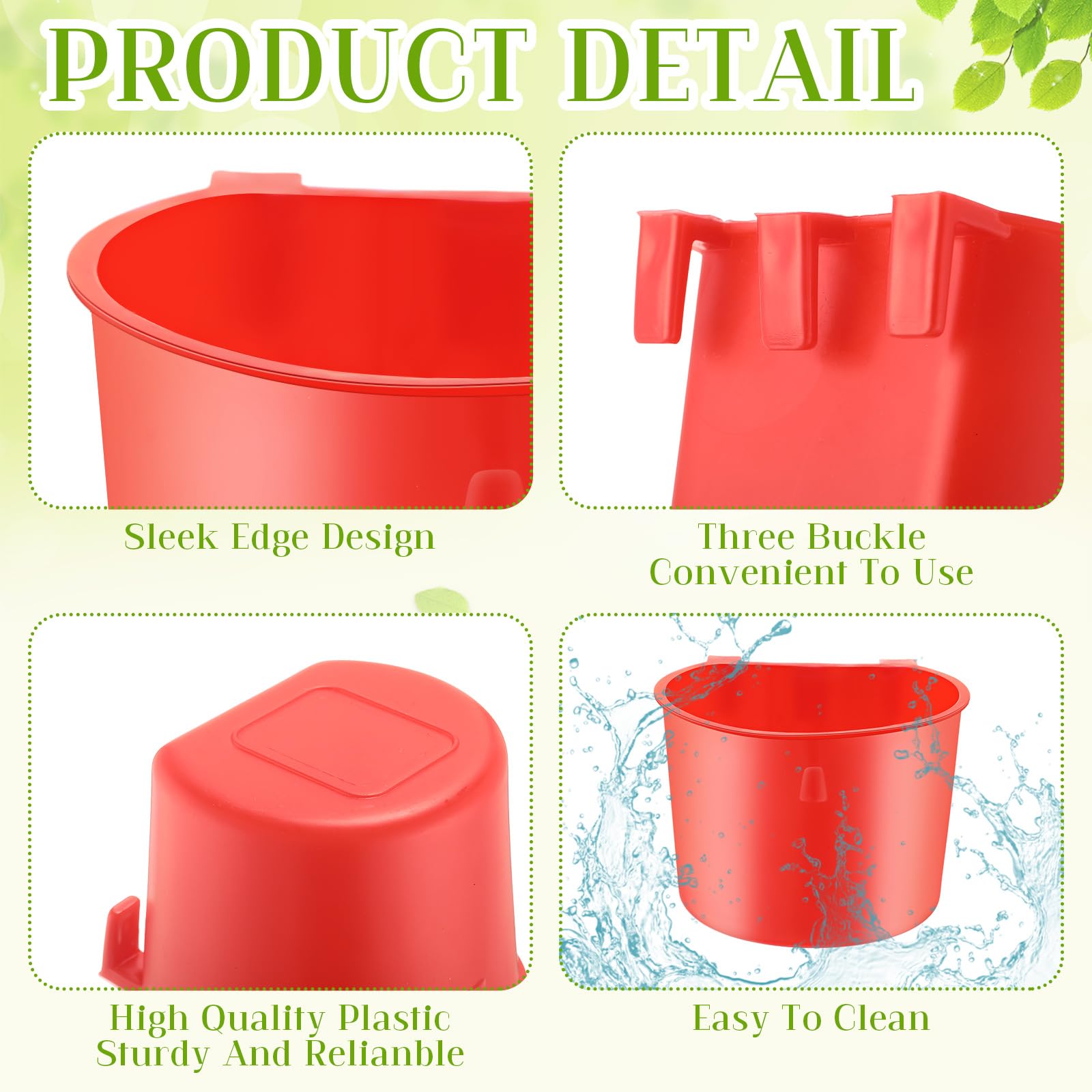 FillTouch 50 tazas de jaula de 4.9 x 3.7 x 2.4 pulgadas, comederos de pollo, 3.2 x 3.2 x 2.4 pulgadas, tazas de jaula colgantes para pájaros, tazas de agua para pollo, cuencos de semillas, tazas de