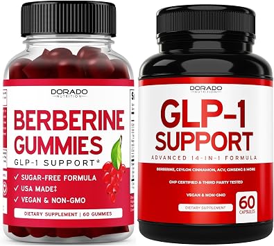 Berberine HCL Supplement 60 Capsules Premium Gut Health Support for Adults and GLP-1 Supplement 60 Count 14 in 1 Formula for Support Gut Health & Metabolism - Third Party Tested, Vegan & USA Made