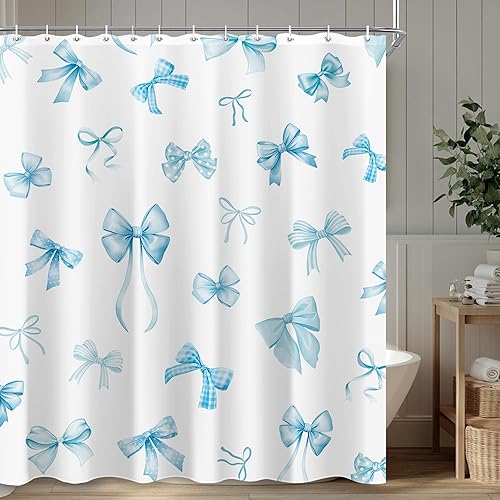 Miniatura 11 de Juego de cortinas de ducha con flores bohemias negras y beige para baño, 60 pulgadas de ancho x 72 pulgadas de alto, cortina de ducha retro de los