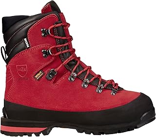 Schnittschutzstiefel/Schnittschutzschuhe TRE Rot | S3 | Forst | Atmungsaktive Polsterung | Wasserdicht