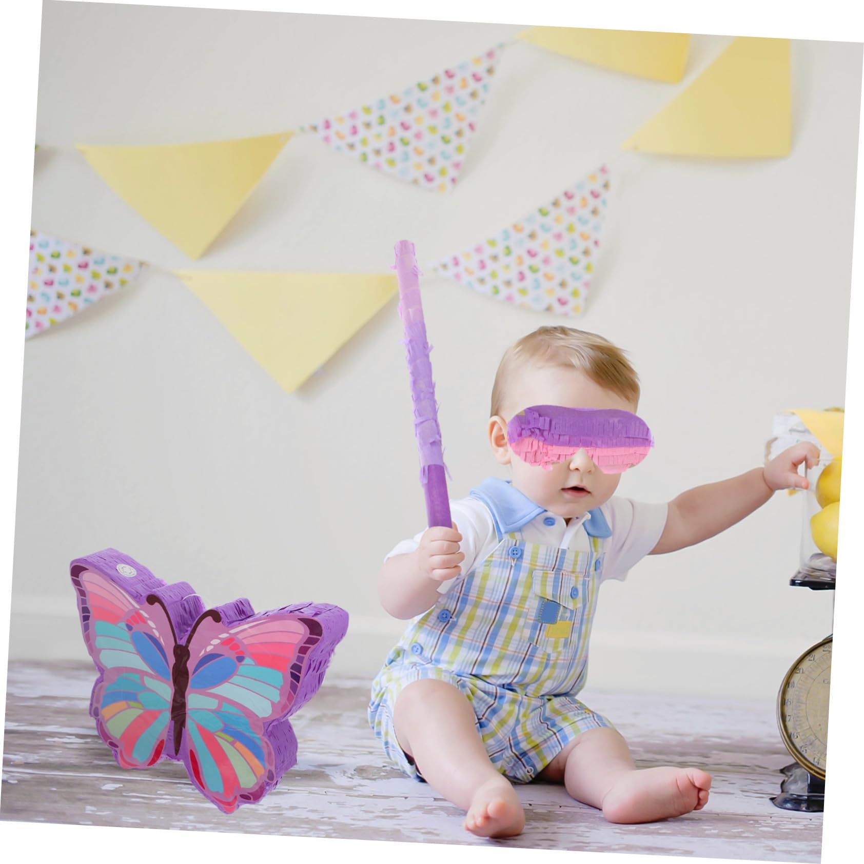 Toyvian Piñata de Papel con Diseño de Insecto para Fiesta de Cumpleaños Niña, Material Seguro y Color Vibrante, Incluye Palo para Juego Tradicional en Fiestas Infantiles