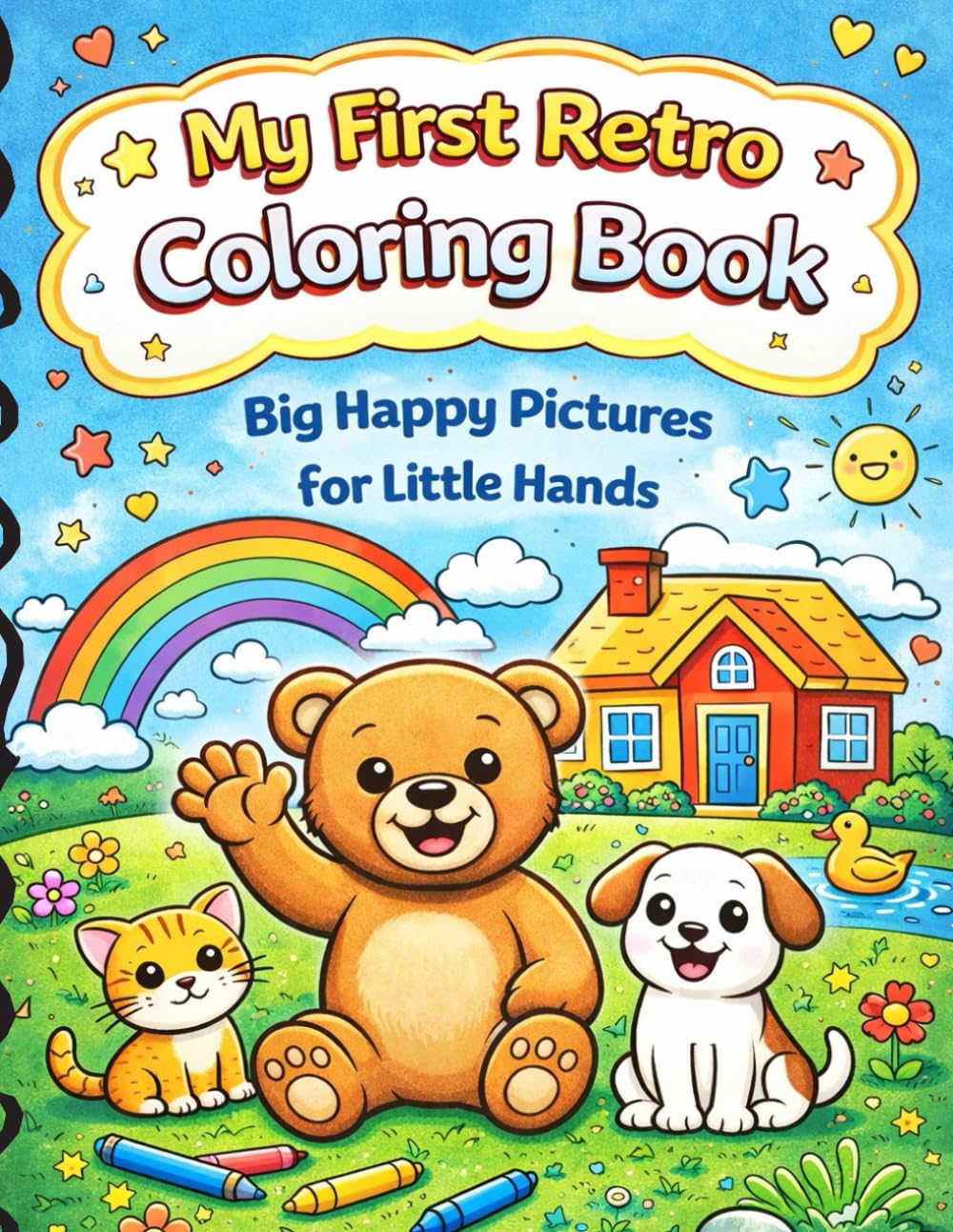 My First Retro Coloring Book: Big Happy Pictures for Little Hands