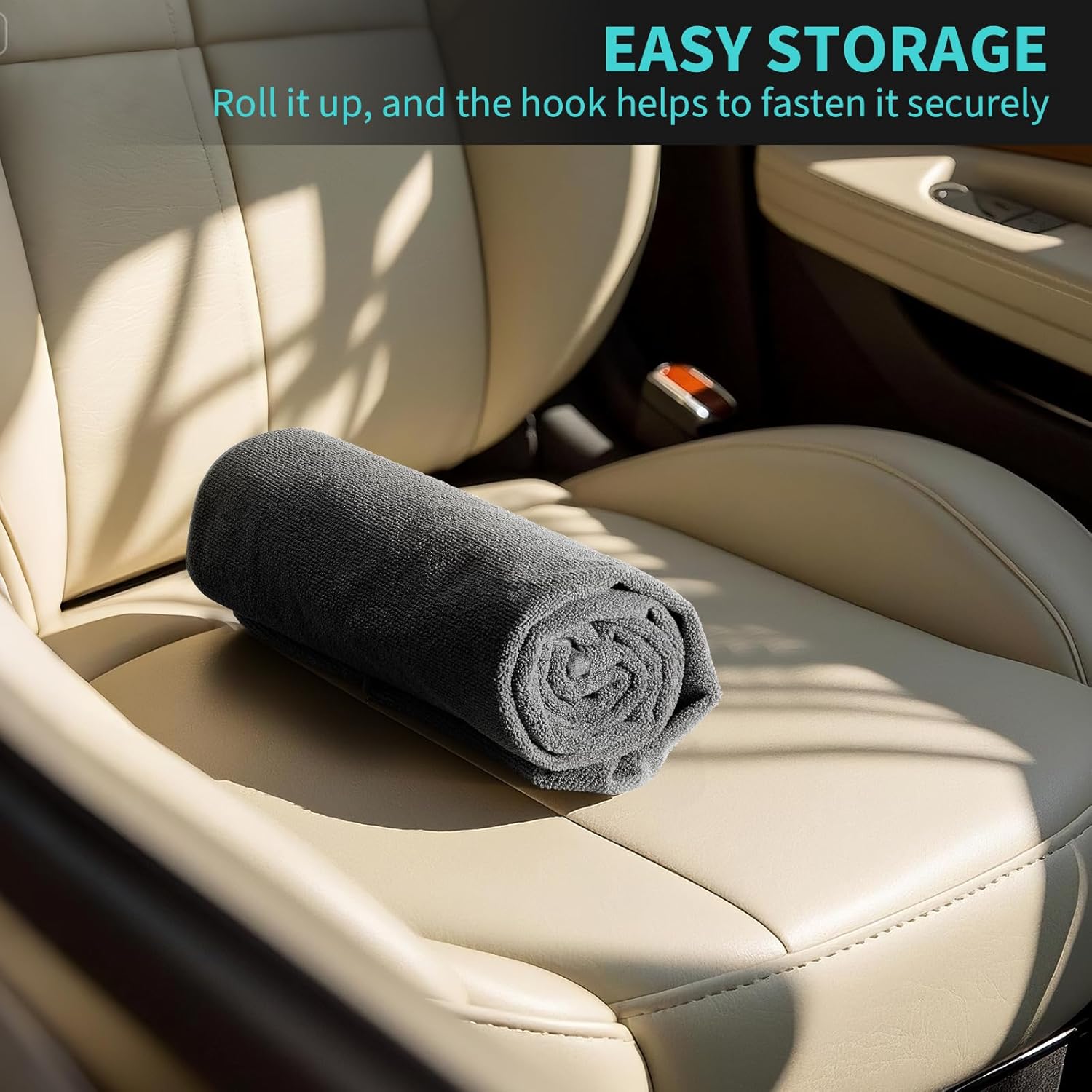 Waterproof 2 Pack Car Seat Towel Cover After Gym, Sweatproof Universal Fit Towel Seat Covers Washable Non-Slip Front Towel Bucket Seat Protector for Cars SUVs Vans Trucks(Black,2-Pcs) - Image 8