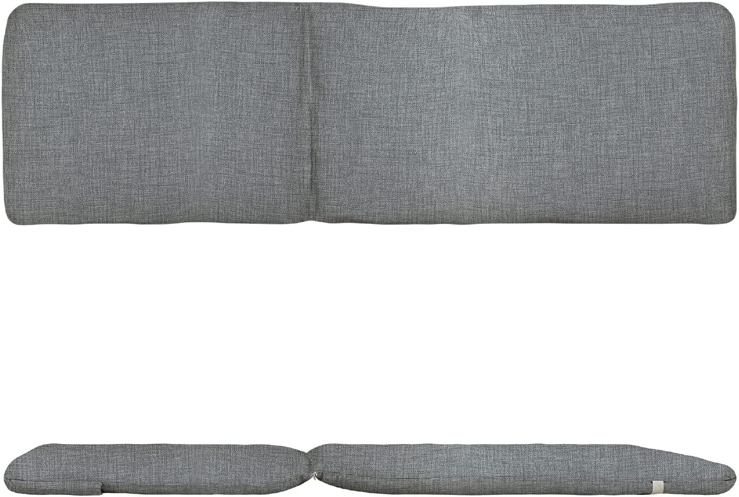 TIENDA EURASIA - Colchoneta para Tumbona de Jardin - Cojin Tumbona Acolchado Relleno de Fibra - Funda de Tela con Cremallera Lavable (180 x 50 cm, Gris)