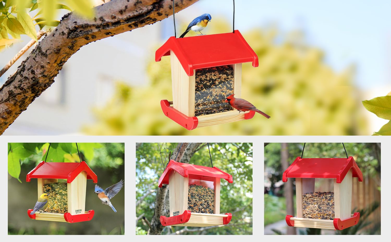 Große Vogelfutterstation Aus Zedernholz – DIY-Bausatz Mit Metalldach, 33 Cm, Für Draußen