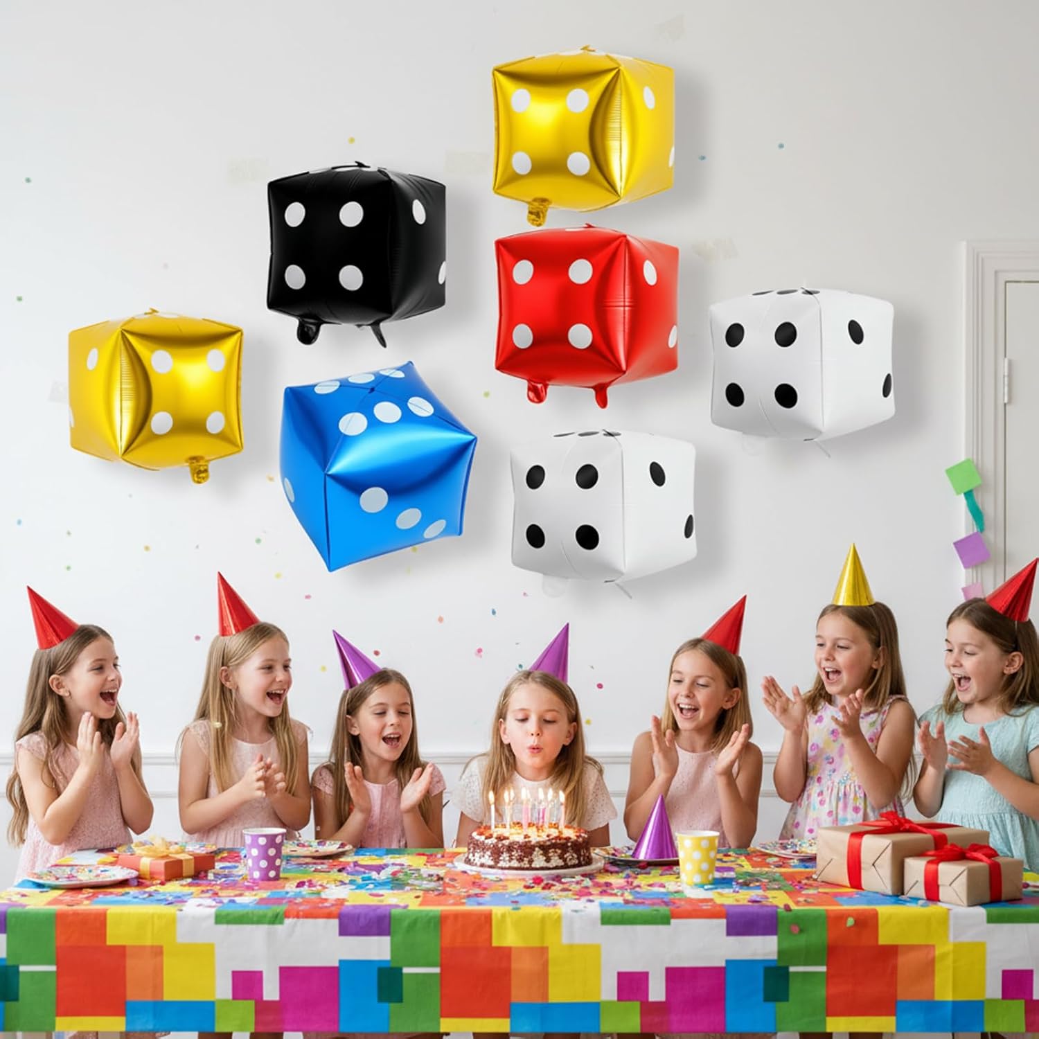 10 Count 12-Inch Dice Balloons for Casino Party Decorations,Casino Balloons, Inflatable Dice for Gaming Theme Events, Birthday Parties and Photo Props