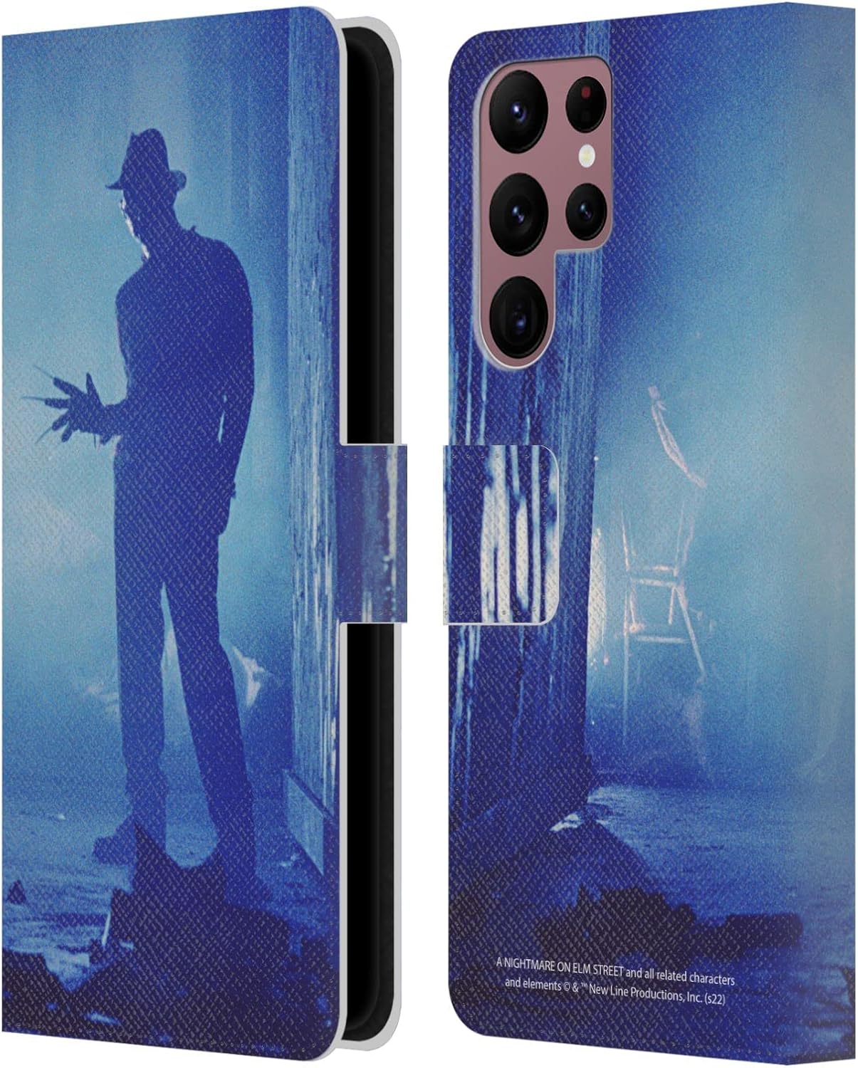 Head Case Designs Officially Licensed A Nightmare On Elm Street 3 Dream Warriors Freddy 2 Graphics Leather Wallet Case Compatible with Samsung Galaxy S22 Ultra 5G