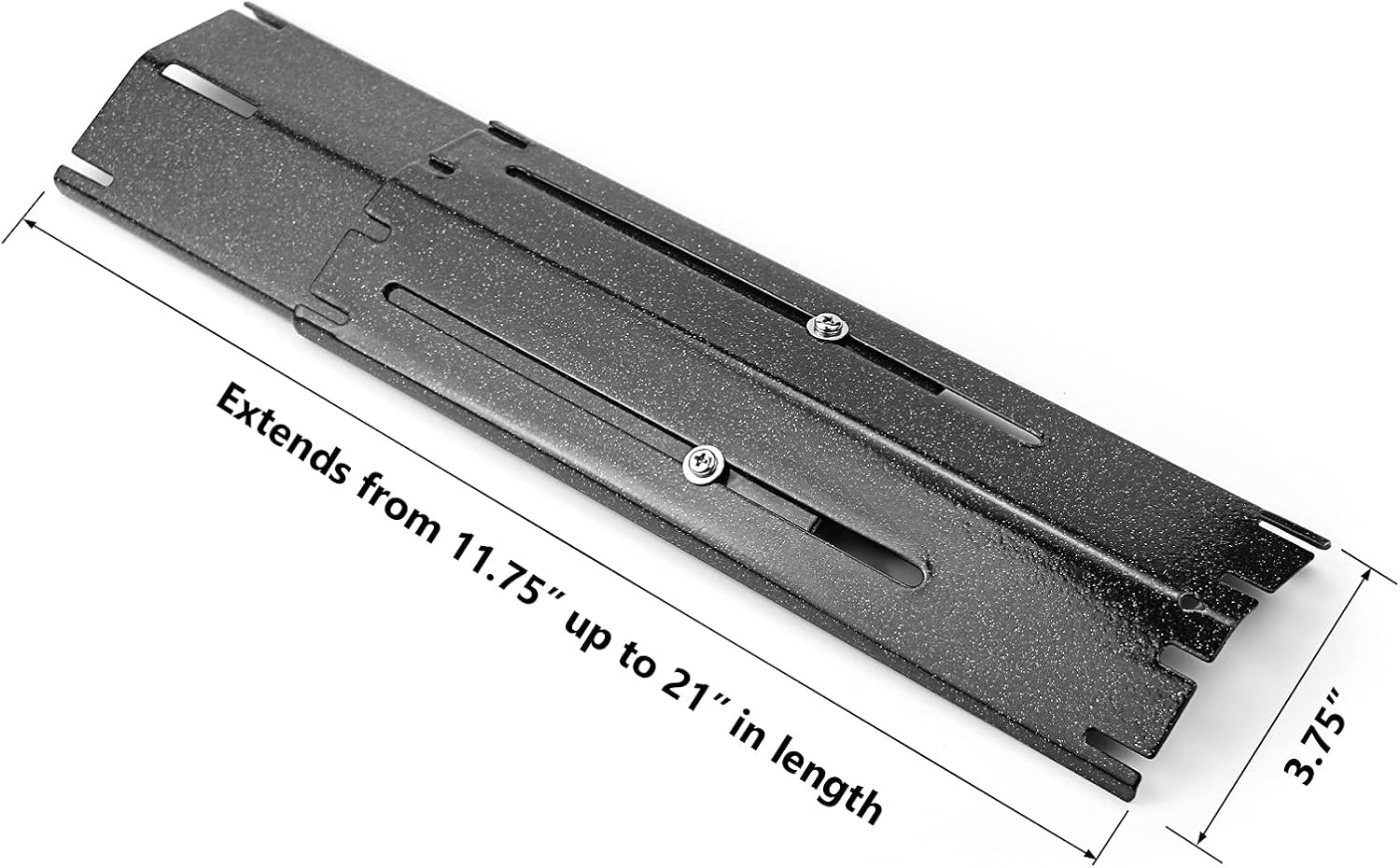 Uniflasy Universal Adjustable Porcelain Steel Heat Plate Shield, Heat Tent, Flavorizer Bar, Burner Cover, Flame Tamer for Brinkmann, Charbroil, Nexgrill, Backyard, Extend from 11.75 to 21 Inch, 1PK