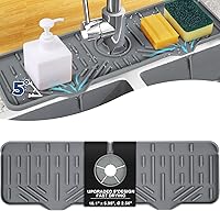 Vista 10 de BFONS Bandeja de secado con mango de grifo de silicona, soporte para esponja de jabón, accesorios para cocina, encimera, baño, fregadero de cocina