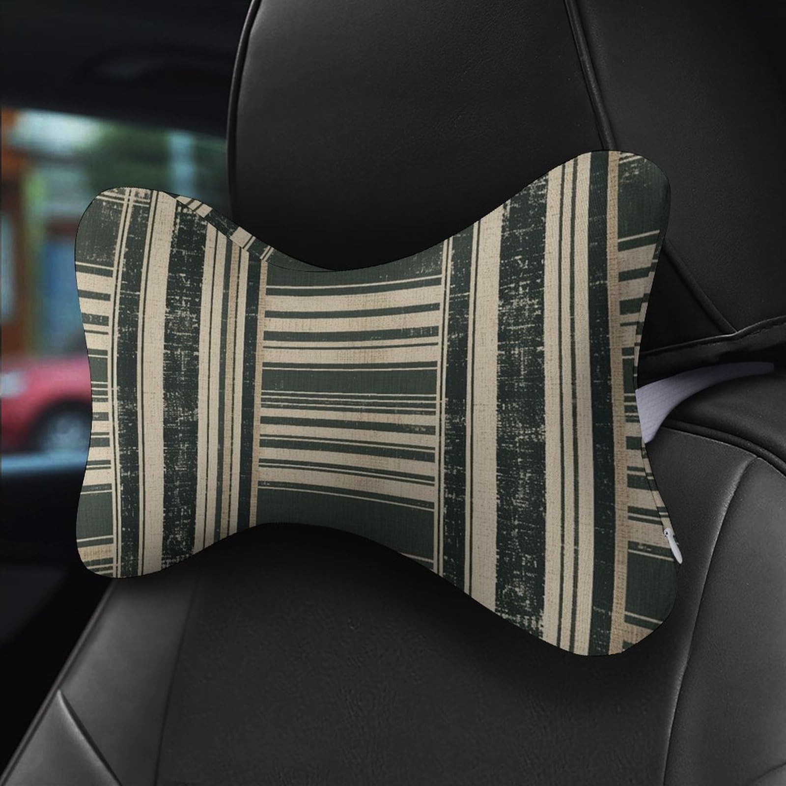 Almohada simple con patrón de rayas, núcleo de almohada de espuma viscoelástica, cojín, proporciona apoyo para el cuello, almohadas de coche para viajes y oficinas en casa.