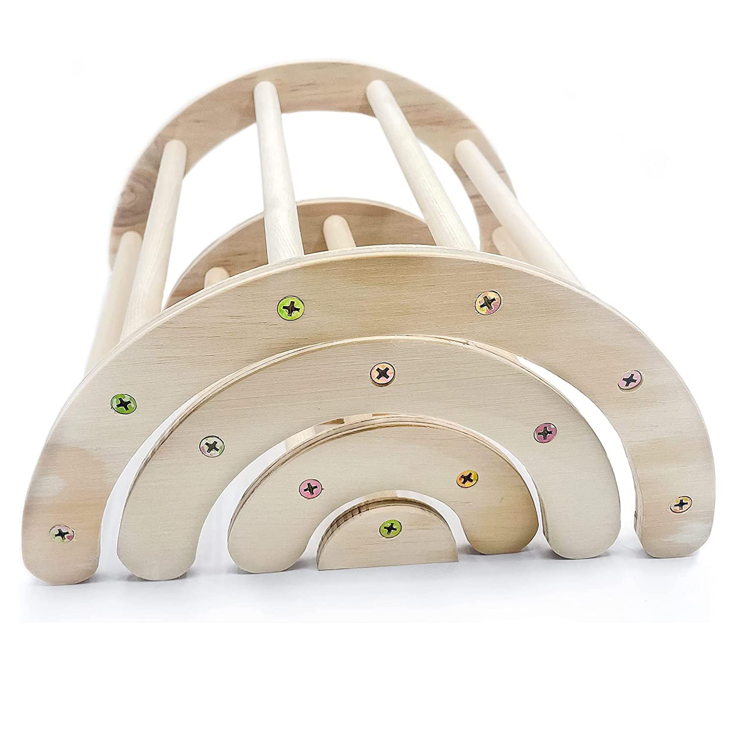 4 Pz Pulcino Supporto in Legno Posatoi per Uccelli Posatoi in Legno Pulcino Persico con 5 Pz di Palline in Rattan per Galline Pappagallo