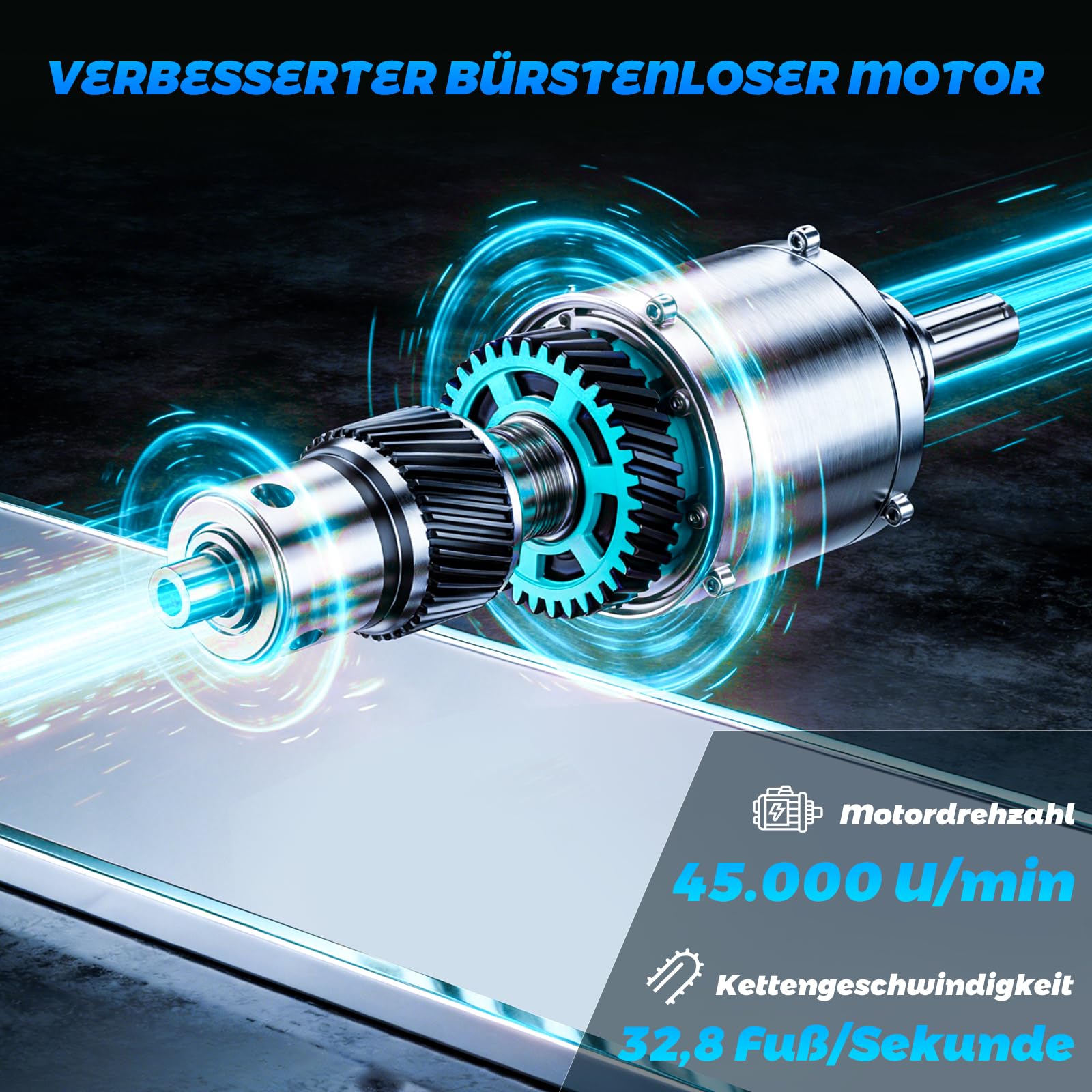 2-in-1 Akku Hochentaster 8-Zoll Mini-Kettensäge, Bürstenloser Motor, 2 x 3000 mAh Batterien, drei einstellbaren Höhen für Baumschnitt