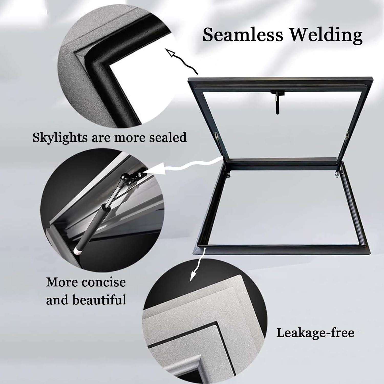 JKGHK Roof Window, Hand Roof Skylight Cover, Underground Lighting Well Window, Roof Viewing Windows, Egress/Escape Maintenance Hatch, Attic Sun Room Skylight Cover(LxW 65x60cm/25.6x23.6in)