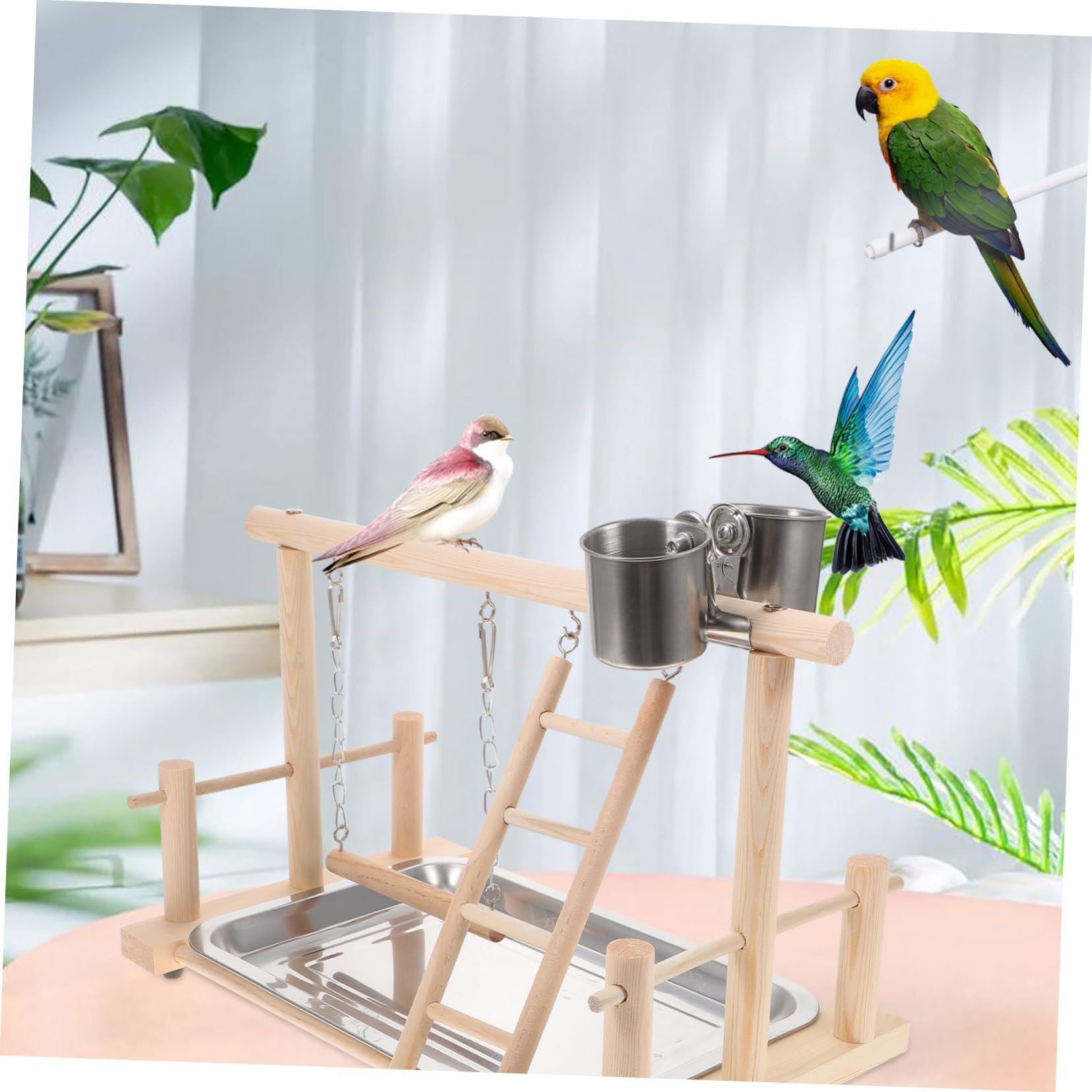 Toyvian Giostra Per Calopsitte Attività Per Uccelli Supporto Gioco Per Pappagallo Palestra Giocattolo Per Uccelli Accessori Per Animali Domestici