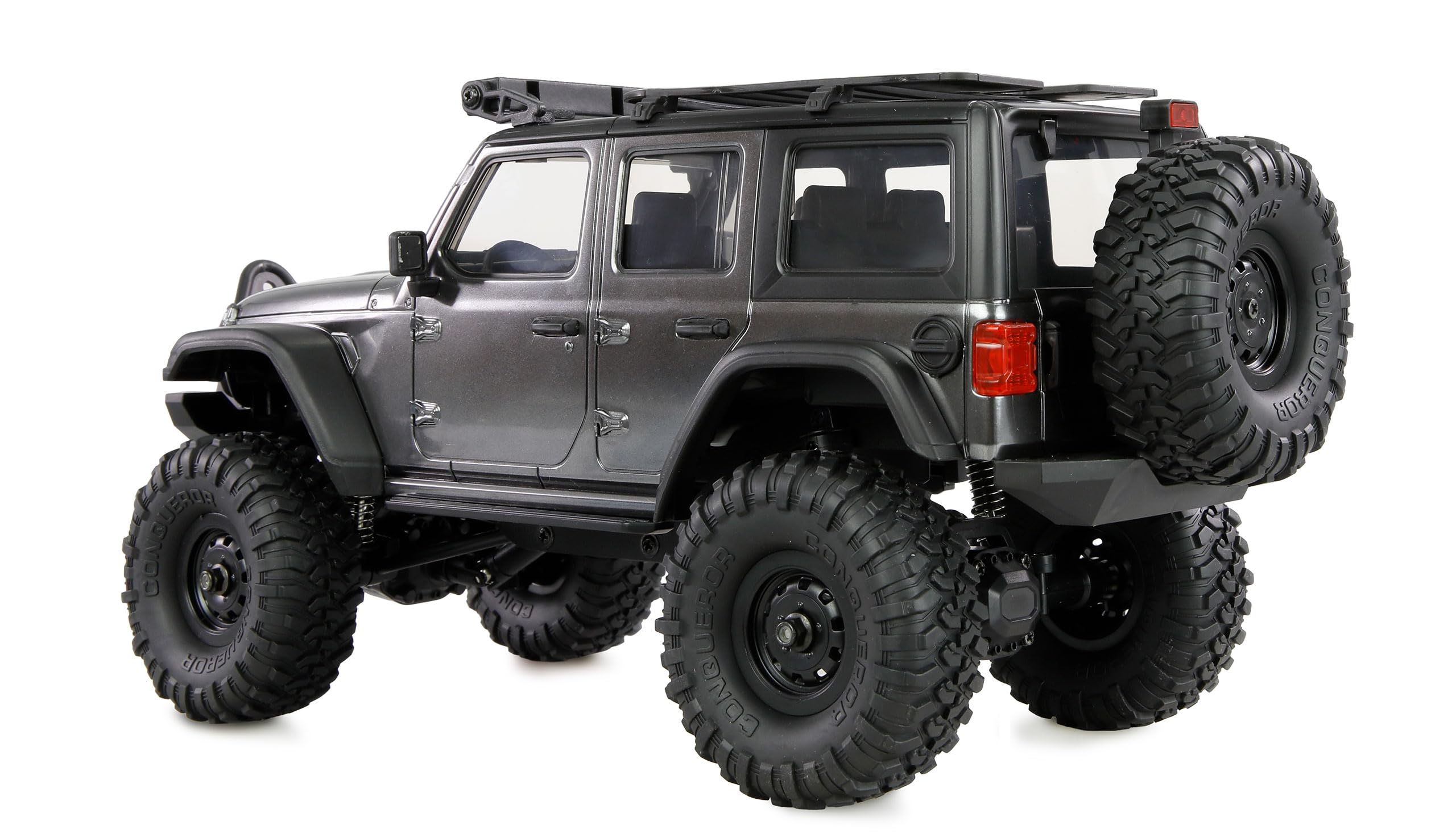 Amewi AMXRock Mini-Crosstrail Scale Crawler 4WD 1:16 RTR szary wraz z pilotem zdalnego sterowania, akumulatorem, kablem do ładowania