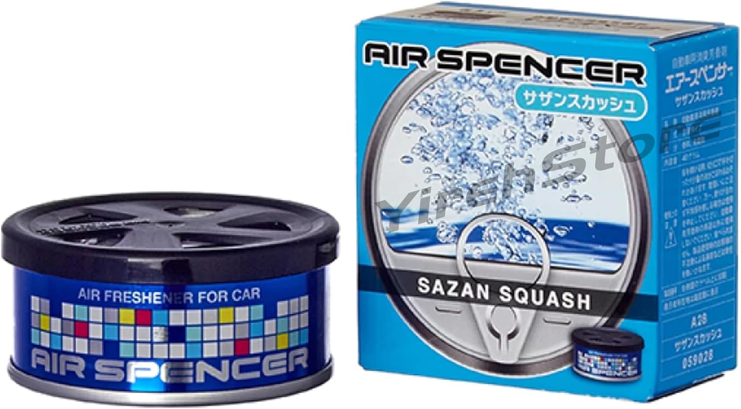 Air Spencer Cartridge Aqua Shower 2-Pk and Sazan Squash Scent 2-Pk Car Air Freshener, Heavy Duty, Last Long, JDM Eikosha Japan