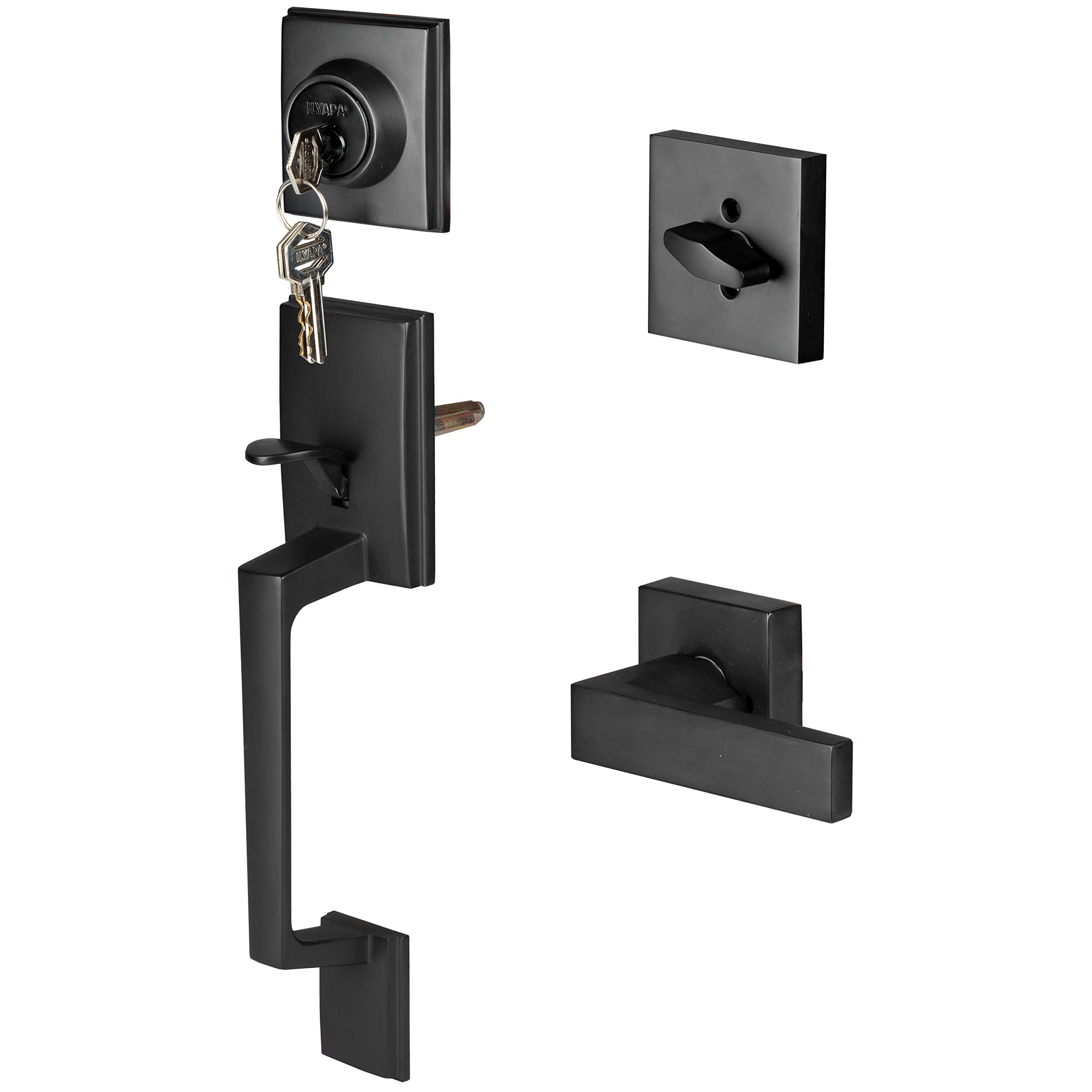Buy Ilyapa Front Entry Door Exterior Handleset Modern, Matte Black