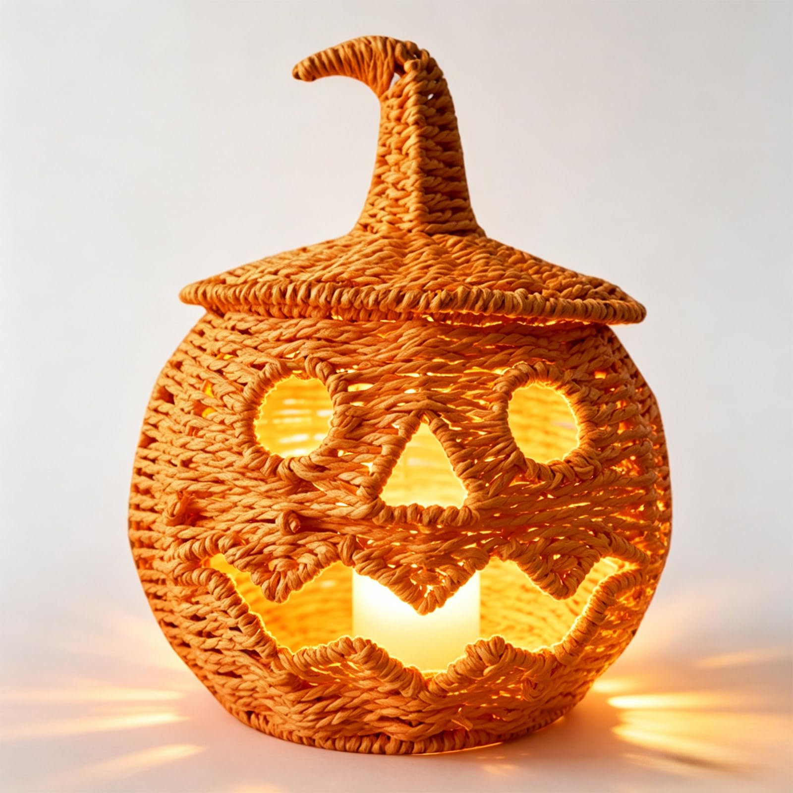 Halloween tkane lampiony Jack O dynia dekoracja do przechowywania świec LED