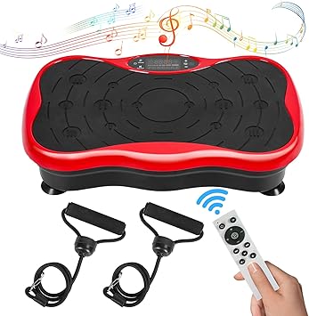 Vibration Plate Exercise Machine - Lymphatic Drainage Machine for Weight Loss, Women Man Full Body Workout Vibrate Fitness Platform with Resistant Band,330lbs Vibrating Plate Machine for Home Gym