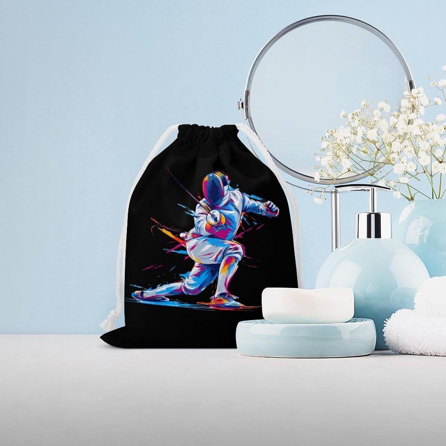 Novelty Fencing Colorful Drawstring Storage Bag Gift Pouches 5 * 7 image 4
