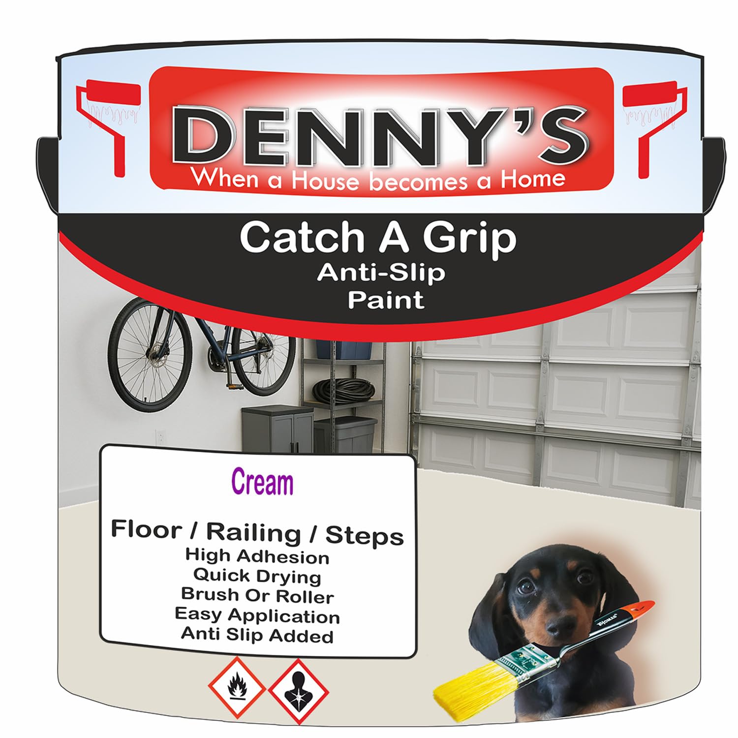 SCOOBYS PAINTS BACK IN THE MIX Catch A Grip Anti Slip Floor Paint – Non Slip Coating for Steps, Railings & Garages – 170 Colours, High Adhesion, Quick Dry, Multiple Sizes (Cream, 5 Litre Tin)