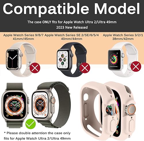 Miniatura 2 de Miimall Funda compatible con Apple Watch Ultra 2 de 1.732 pulgadas, Apple Watch Ultra 1.732 pulgadas, funda delgada de poliuretano termoplástico