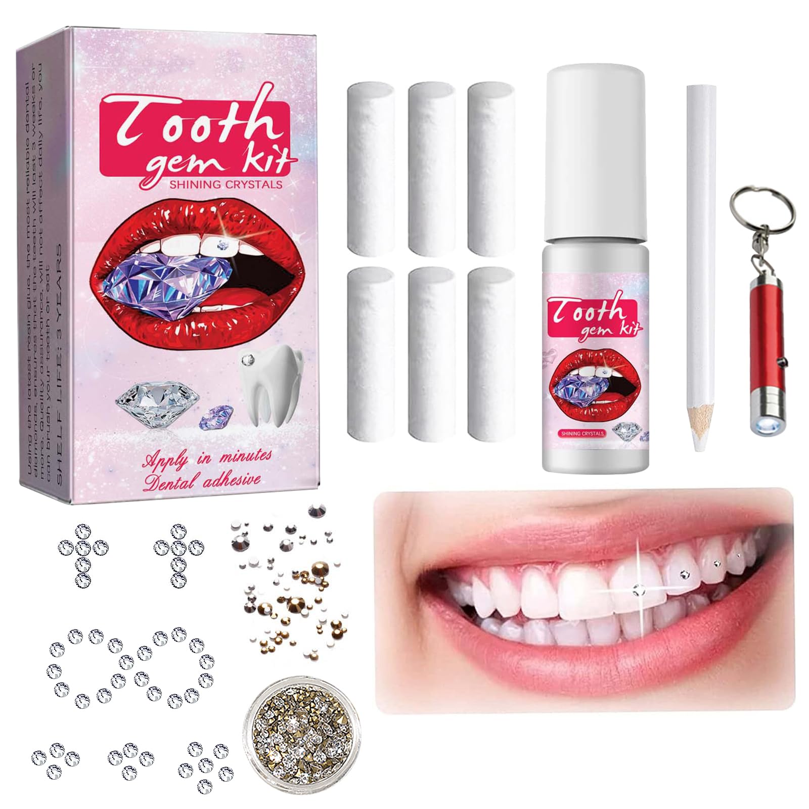 Teeth Whitening Tooth Gem At Home Kit THE OFFICIAL DIY TOOTH GEM