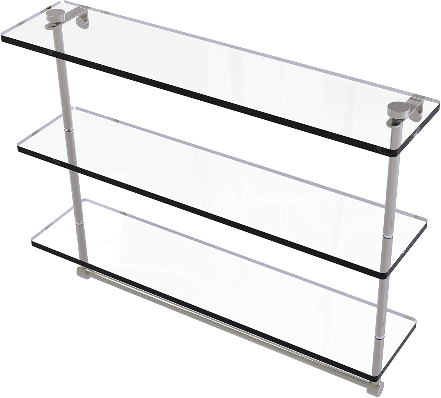 Blасk Frіdау - 50% оƒƒ Allied Brass NS-5/22TB 22 Inch Triple Tiered Integrated Towel Bar Glass Shelf, Satin Nickel