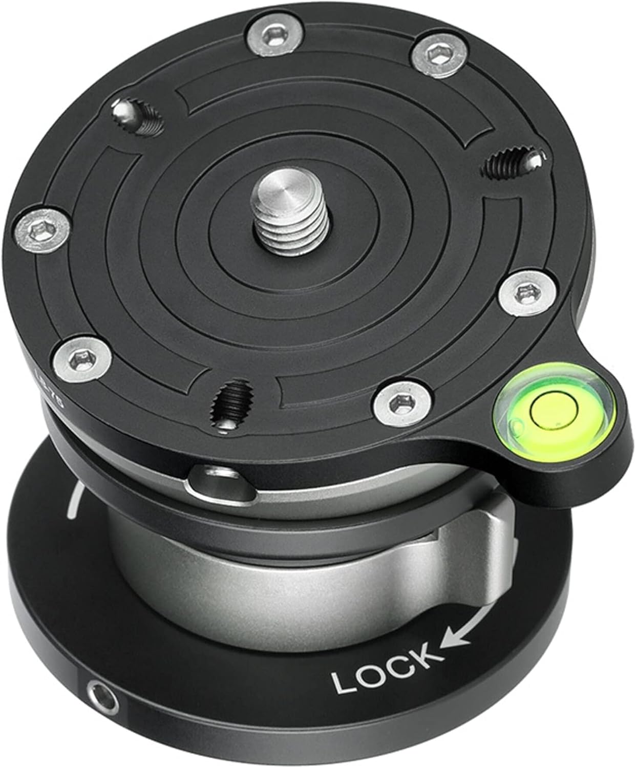 Leofoto LB-75S 75mm Leveling Base,for 70mm Systematic Tripod, 3/8"-16 Threaded Base Mounting Socket, 3/8"-16 Mounting Stud,with Butterfly Lock Collar, 55lb Max Load, -15° Tilt Compatible