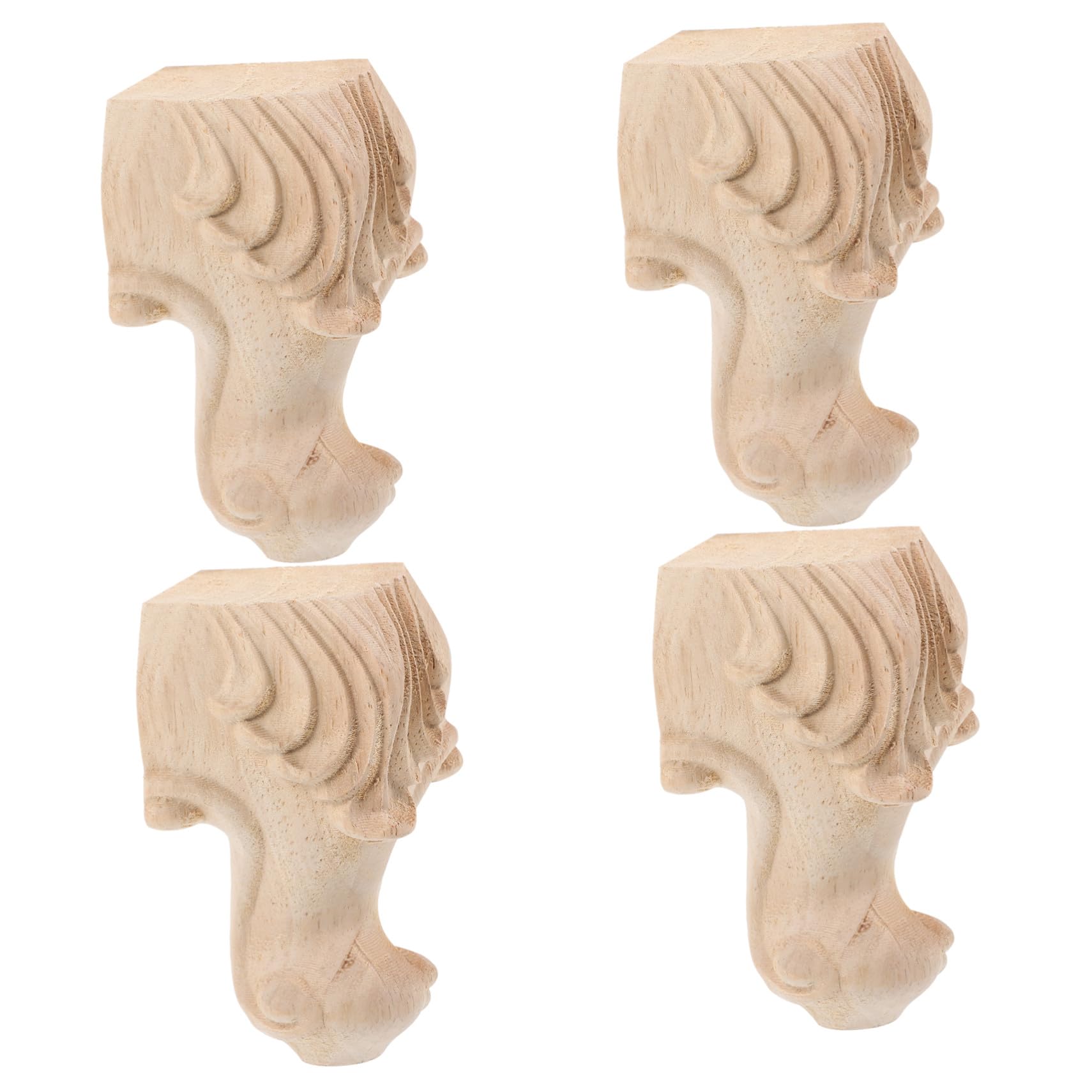 Pieds de meubles en bois sculpté 10 cm lot de 4 pour table et canapé vintage