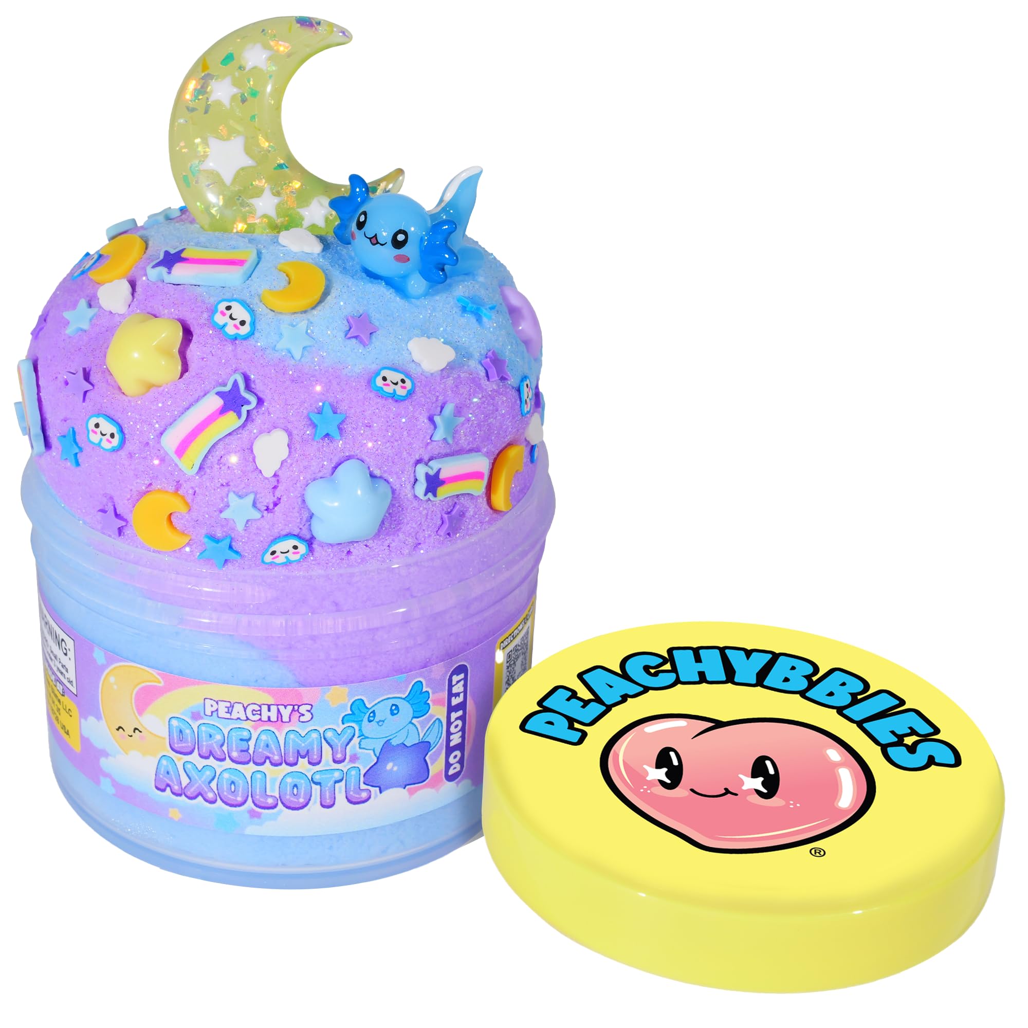 Peachybbies Dreamy Axolotl Cloud Slime - Made in USA Premium, 100% Authentic, 7 oz., Scented for Kids, ASMR, Axolotl Gifts, Slime Charms, Fidget Toys