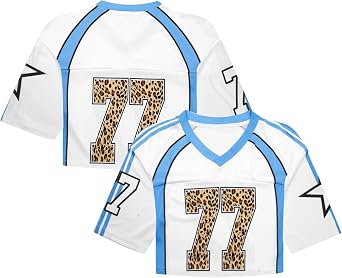 Jersey Shirts for Women Y2K Crop Top Streetwear Hip Hop V Neck Half Sleeve T-Shirt Football Jersey Number Graphic Tee