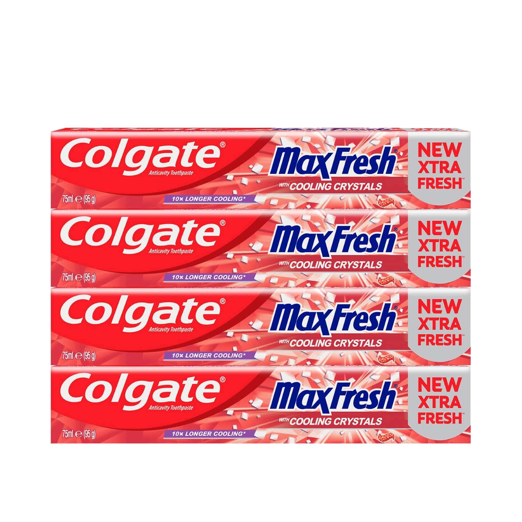 ColgateMax Fresh Spicy Red Gel Toothpaste - 75ml (4 Pack)