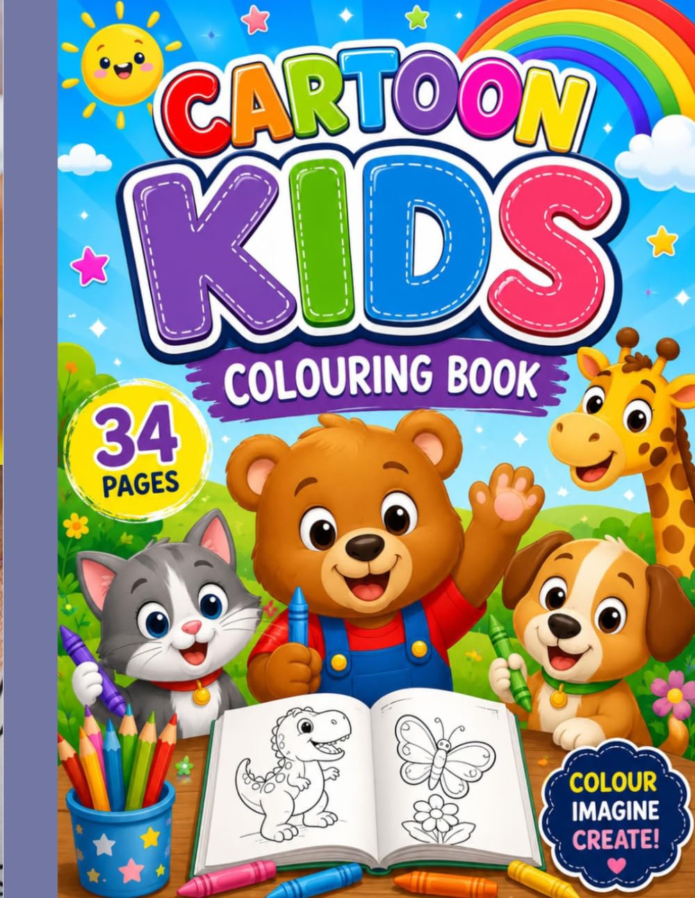 Kids colouring book: Cartoon Pictures