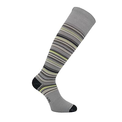 Eurosock Wool Superlite Ski 2 Pack Quarter Length Socks Shoes Grey Stripes