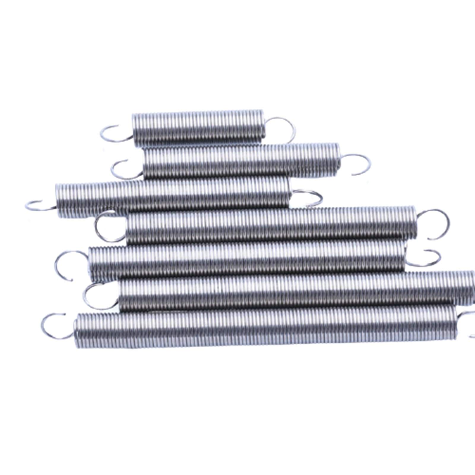 10 pz/lotto 0.3mm 0.4mm 0.5mm 0.6mm molla di Tensione in acciaio inox con doppio O gancio molla di estensione  13