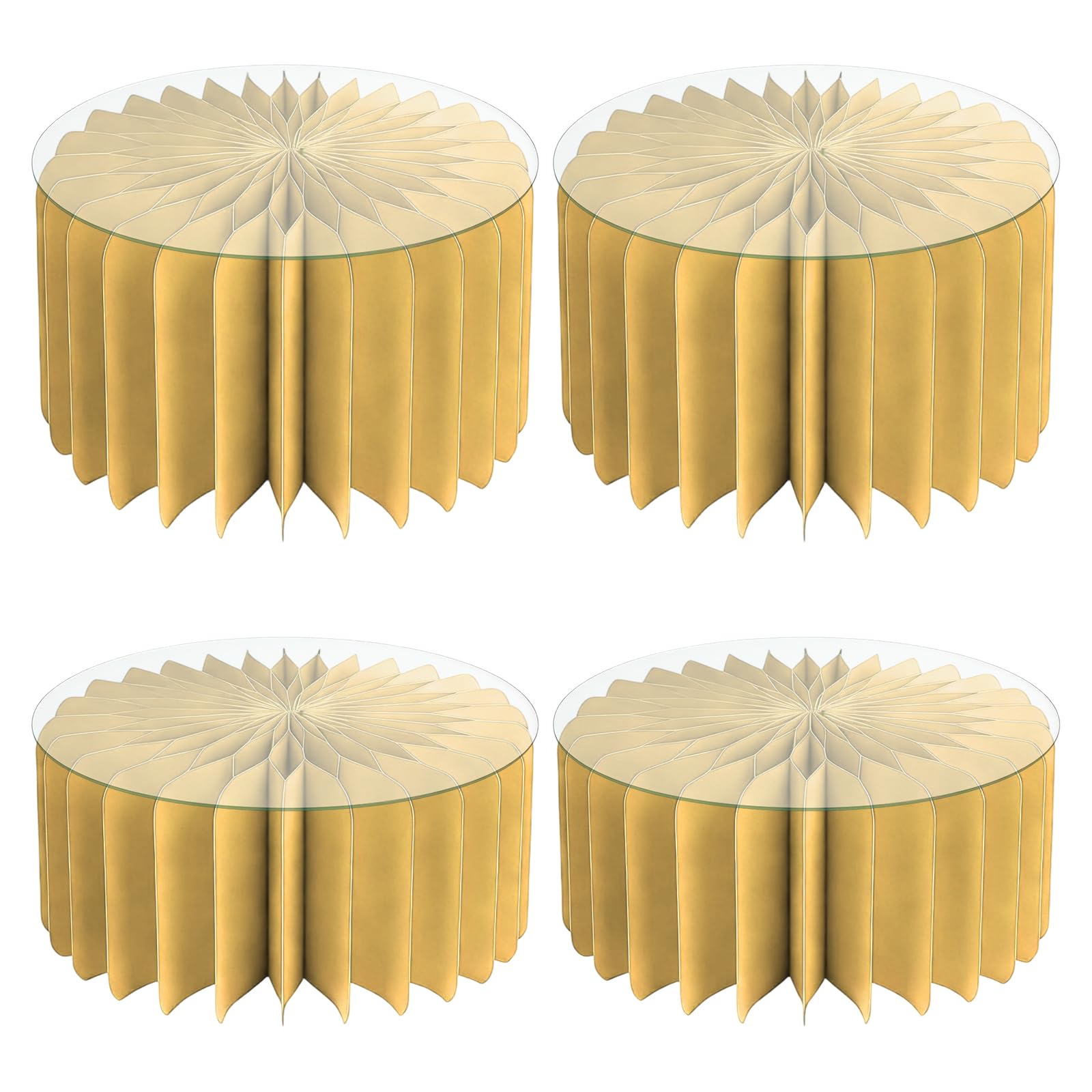 LUCKGONI Pack of 4 Foldable Paper Dessert Stands with Multiple Tiers Design for User Friendly Cake Display and Event Use