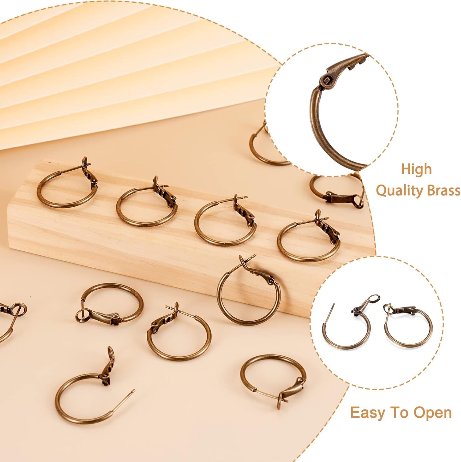 Craftdady 10Pairs/20Pcs Antique Bronze Hoop Earrings Brass Open Hoop Earring Hooks Ear Wires 20mm for Women Jewelry Craft Making - Image 2