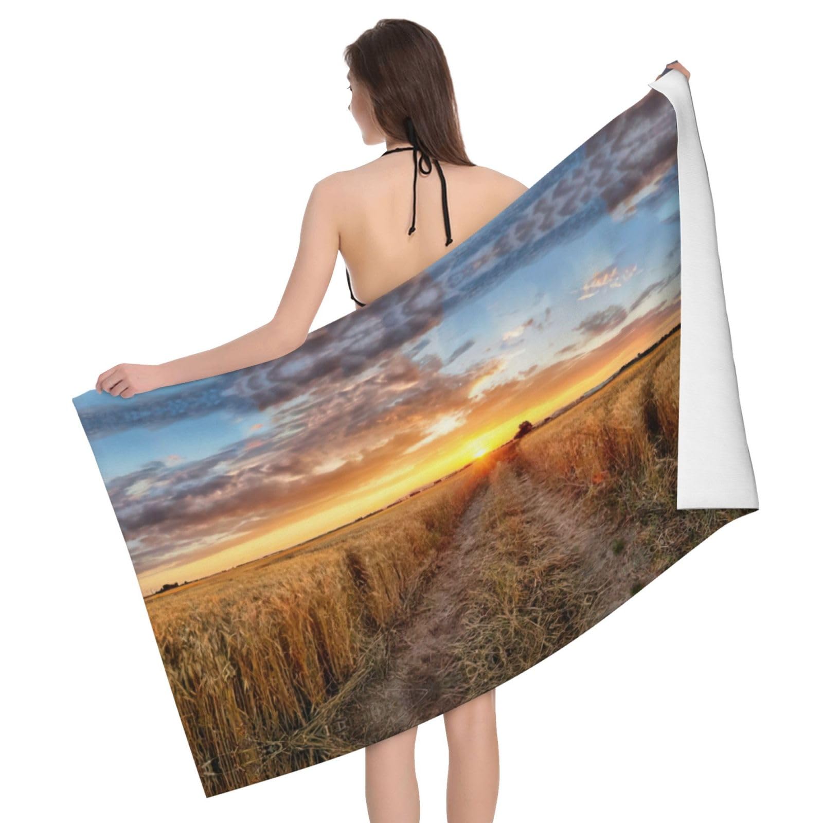 Serviette anti-sable fini l'humidité en camping champ de blé